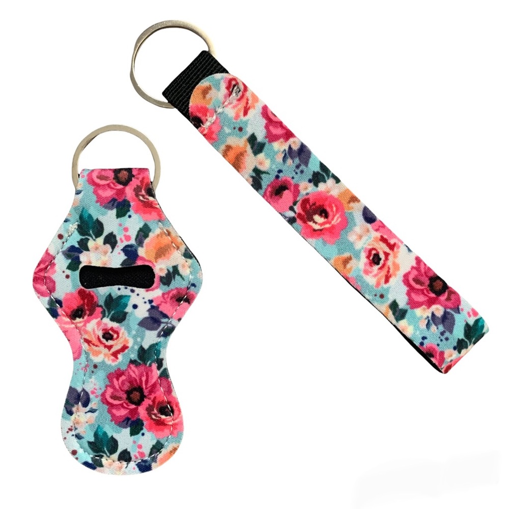 Floral Chapstick Holder & Wristlet Holder Floral